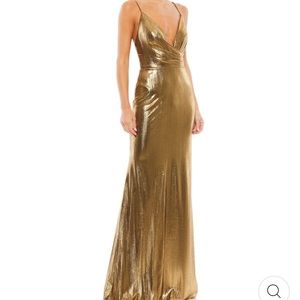 IEENA MAC DUGGAL bronze gold dress